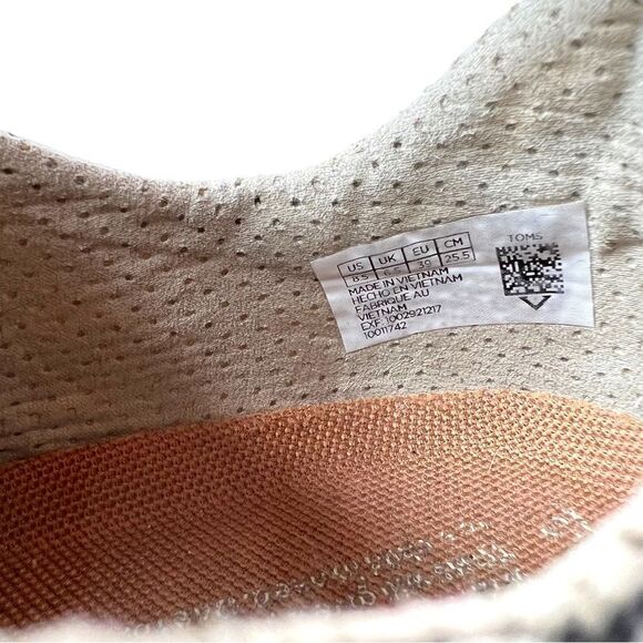 TOMS Cabrillo Sneakers Print Low Lace-up in Tan and Blue Women's Size 8.5 Z-31 - Picture 10 of 10